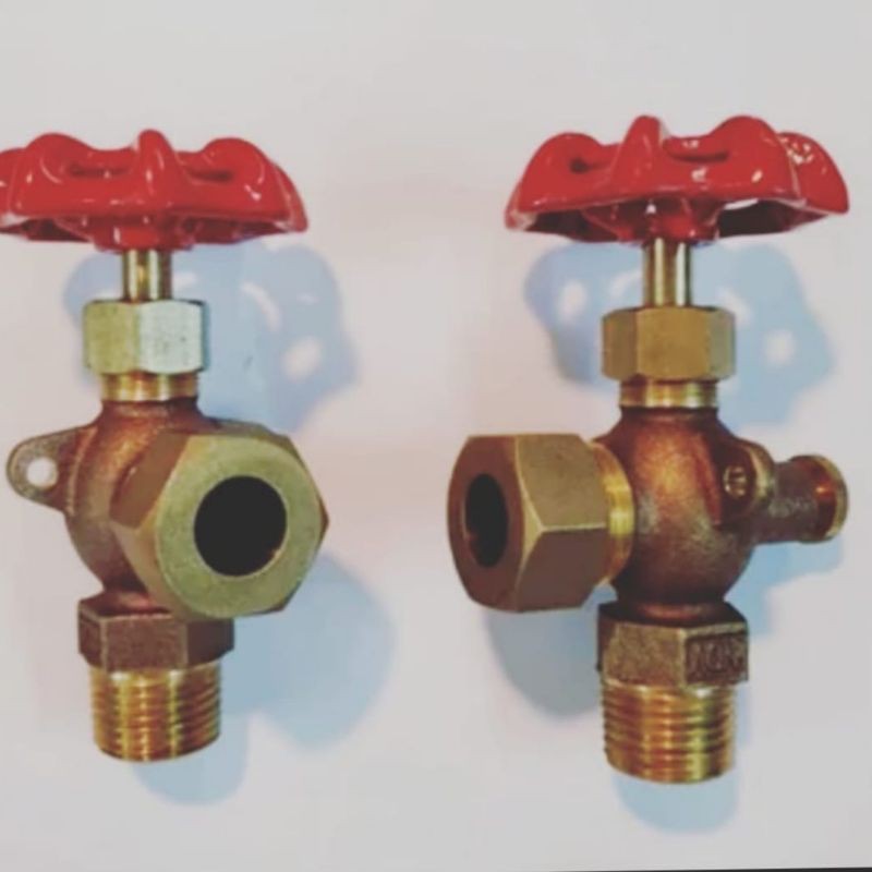 KRAN VALVE LEVEL GLASS KUNINGAN